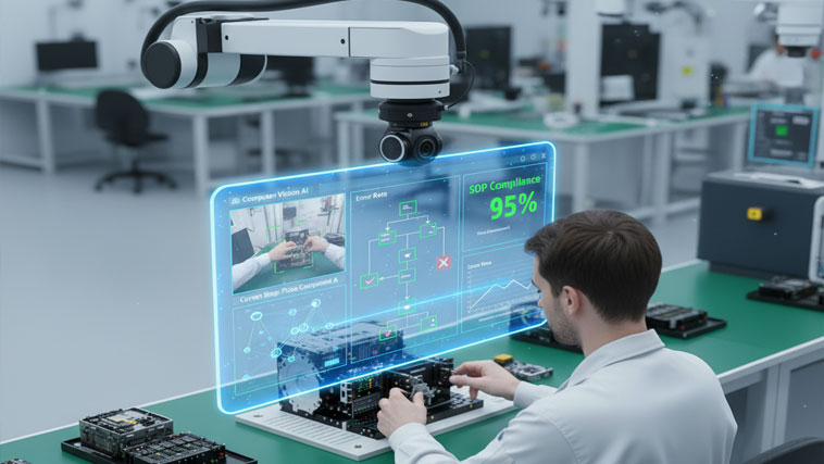 SOP monitoring using camera and computer vision AI